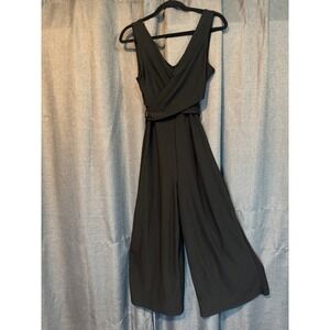 Biashe Sleeveless Jumpsuit Wide Leg‎ Black V-Neck Party Career Casual Size M